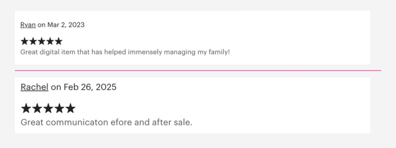 Home Management Planner Etsy Reviews
