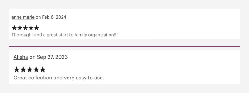 Home Management Planner Etsy Reviews
