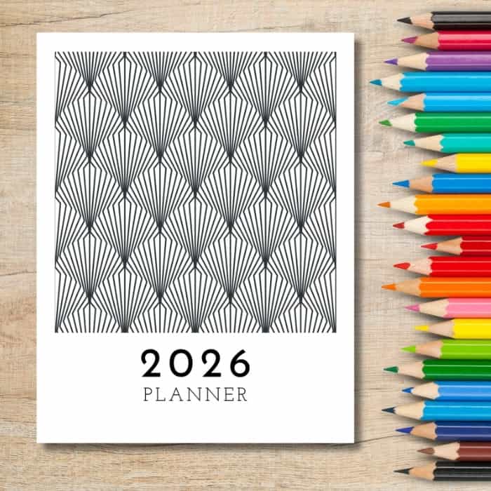 2026 Planner Cover with Colored Pencils