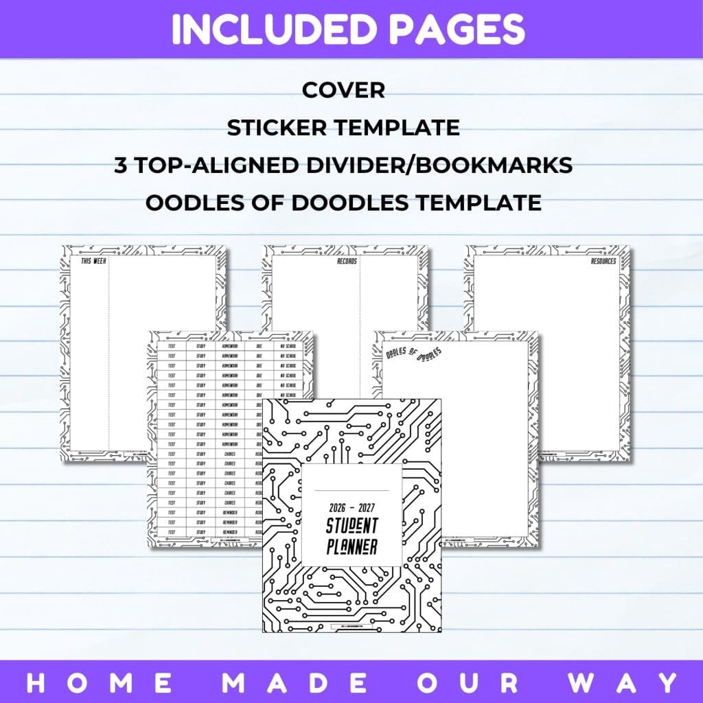 additional pages in student planner