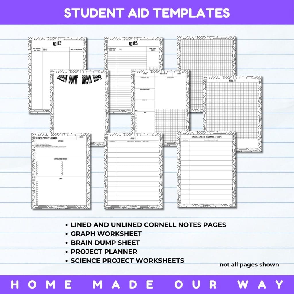 aid templates in student planner